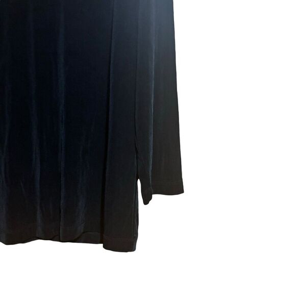 Chicos Travelers Top Womens Large Black Acetate Slinky Stretch V Neck Blouse - Picture 5 of 8